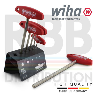 Wiha T Handle Hex Allen Key Magic Ring With Bench Stand L Key Metric 6pc 22096