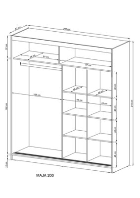 Wiki Contemporary Wardrobe 4 Shelves 1 Hanging Rail 2 Sliding