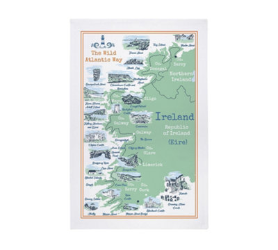 Wild Atlantic Way Graphic Print 100% Cotton Tea Towel