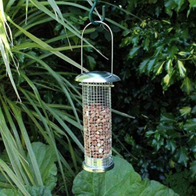 Wild Bird Deluxe Nut Feeders - Small Mounted Station Bird Feeder Stainless Steel