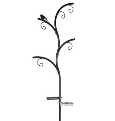 Wild Bird Feeder Station Stylish Tree Look Hanging Bird Feeders with Many Hooks and Branches
