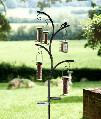 Wild Bird Feeder Station Stylish Tree Look Hanging Bird Feeders with Many Hooks and Branches - 3