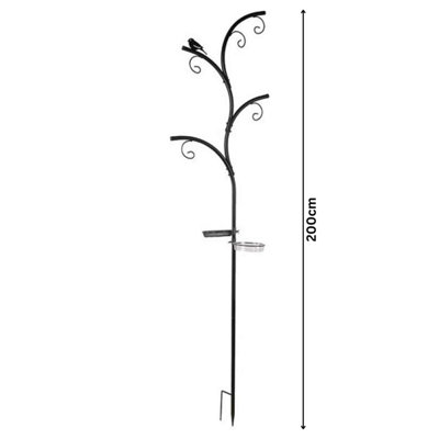 Wild Bird Feeder Station Stylish Tree Look Hanging Bird Feeders with Many Hooks and Branches - 4