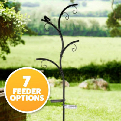 Wild Bird Feeder Station Stylish Tree Look Hanging Bird Feeders with Many Hooks and Branches - 5