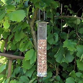 Wild Bird Nut Feeders - Large Mounted Station Bird Feeder Stainless Steel Hanging