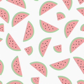 Wild Watermelons Wallpaper In White And Pink And Green