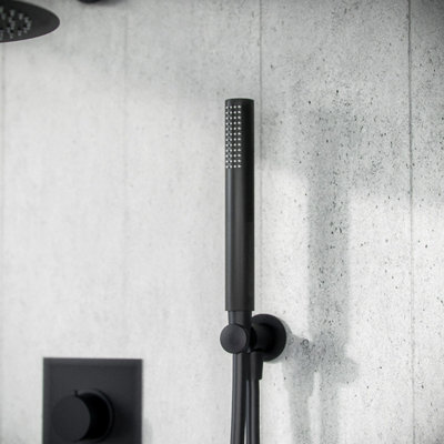 Wilden 3 Dial 3 Way Concealed Thermostatic Shower Mixer Valve Black Matte - 4