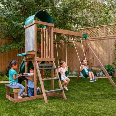 Wilderness Point Swing Set - Wood/Plastic/Metal/Fabric - L316 x W274 x H223 cm - 5