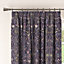 Wildflower Garden Navy 168X137Cm Pencil Pleat Curtain Pair