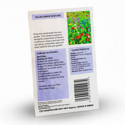 Wildflower Mixture Flower Seeds (Approx. 320 seeds) - By Jamieson Brothers