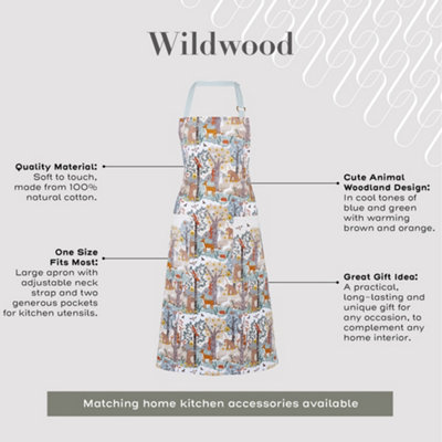 Wildwood Graphic Print 100% Cotton Apron