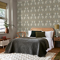 Wiliam Morris at Home Grey Pimpernel Floral Wallpaper