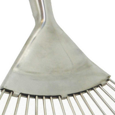 Wilkinson Sword Stainless Steel Fan Lawn Rake with Ash Handle 1.7m 1111120W