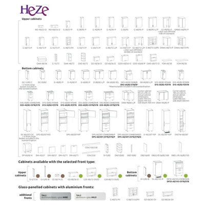 William 7 Units Professional Kitchen Cabinets Set - White Gloss