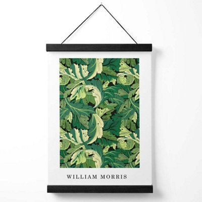 William Morris Acanthus in Bright Green Medium Poster with Black Hanger