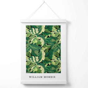 William Morris Acanthus in Bright Green Poster with Hanger / 33cm / White