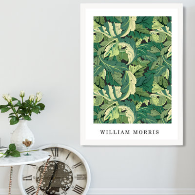 William Morris Acanthus in Bright Green  / White Frame / SIZE: A2