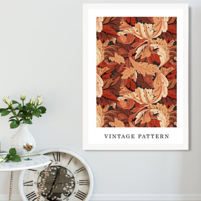 William Morris Acanthus in Orange  / White Frame / SIZE: A2