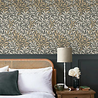 William Morris at Home Charcoal Willow Bough Tree Wallpaper