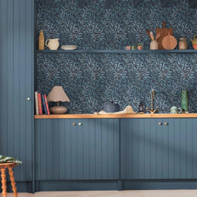 William Morris at Home Deep Blue Willow Bough Tree Wallpaper