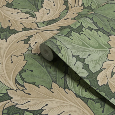 William Morris at Home Green Arcanthus Wallpaper
