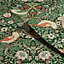 William Morris at Home Rich Green Stawberry theif Damask Wallpaper