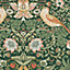 William Morris at Home Rich Green Stawberry theif Damask Wallpaper
