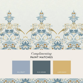 William Morris at Home Strawberry Thief Soft Blue Fixed Size Mural Print to order