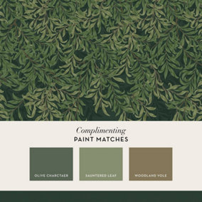William Morris at Home Willow Bough Deep Green Fixed Size Mural Print to order