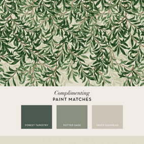 William Morris at Home Willow Bough Greens Fixed Size Mural Print to order
