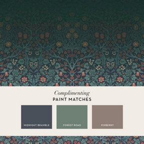 William  Morris Blackthorn Navy Fixed Size Mural Print to order