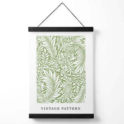 William Morris Green Pattern Medium Poster with Black Hanger