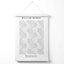 William Morris Marigold in Grey Poster with Hanger / 33cm / White