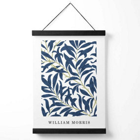 William Morris Navy and Green Willow Medium Poster with Black Hanger