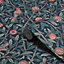 William Morris Pomegranate Navy Blue Bird Metallic Wallpaper