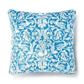 William Morris Queen Anne Filled Cushion Blue/White (40cm x 40cm)