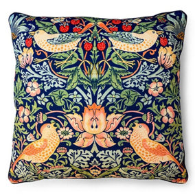 William Morris Strawberry Thief Filled Cushion Multicoloured (55cm x 55cm)