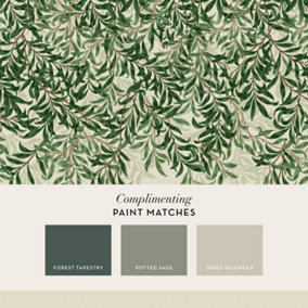 William Morris Willow Bough Greens Fixed Size Mural Print to order