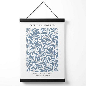 William Morris Willow in Blue Medium Poster with Black Hanger