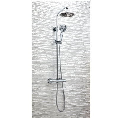 Williams Round Dual Head Thermostatic Shower - Fixed Head & Adjustable Hand Set