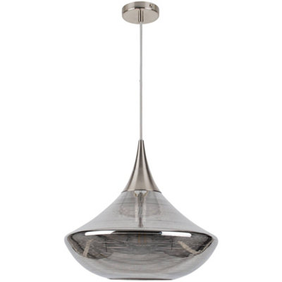 Willis Satin Nickel and Glass Pendant Ceiling Light