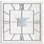 Williston Square Large Wall Clock - Metal/Wood - L5 x W90 x H90 cm - Silver/White