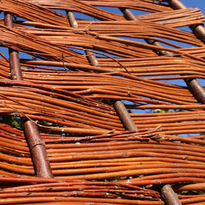 Willow Bunch Weave Hurdle Fence Panel 6ft x 3ft - 3