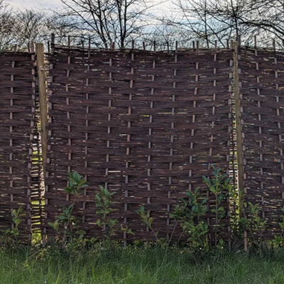 Willow Bunch Weave Hurdle Fence Panel 6ft x 6ft - 4