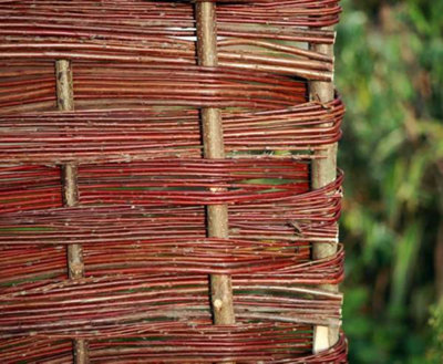 Willow Hurdle Fence Panel Bunch Weave Coppiced Handwoven 6ft x 3ft - 8