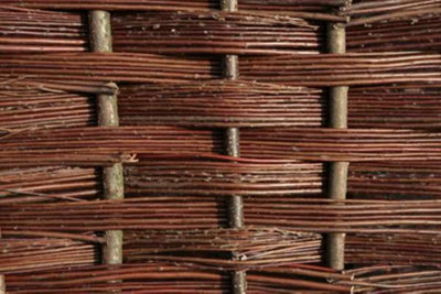 Willow Hurdle Fence Panel Bunch Weave Coppiced Handwoven 6ft x 4.5ft