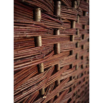 Willow Hurdle Fence Panel Bunch Weave Coppiced Handwoven 6ft x 4.5ft - 3