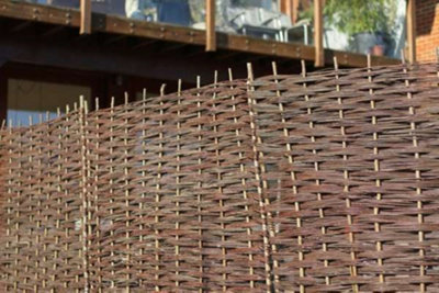 Willow Hurdle Fence Panel Bunch Weave Coppiced Handwoven 6ft x 6ft - 5