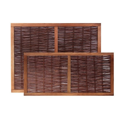 Willow Hurdle Fence Panel Framed Handwoven 6ft x 3ft