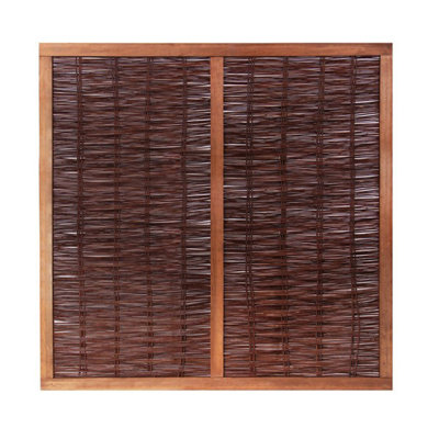 Willow Hurdle Fence Panel Framed Handwoven 6ft x 3ft - 3